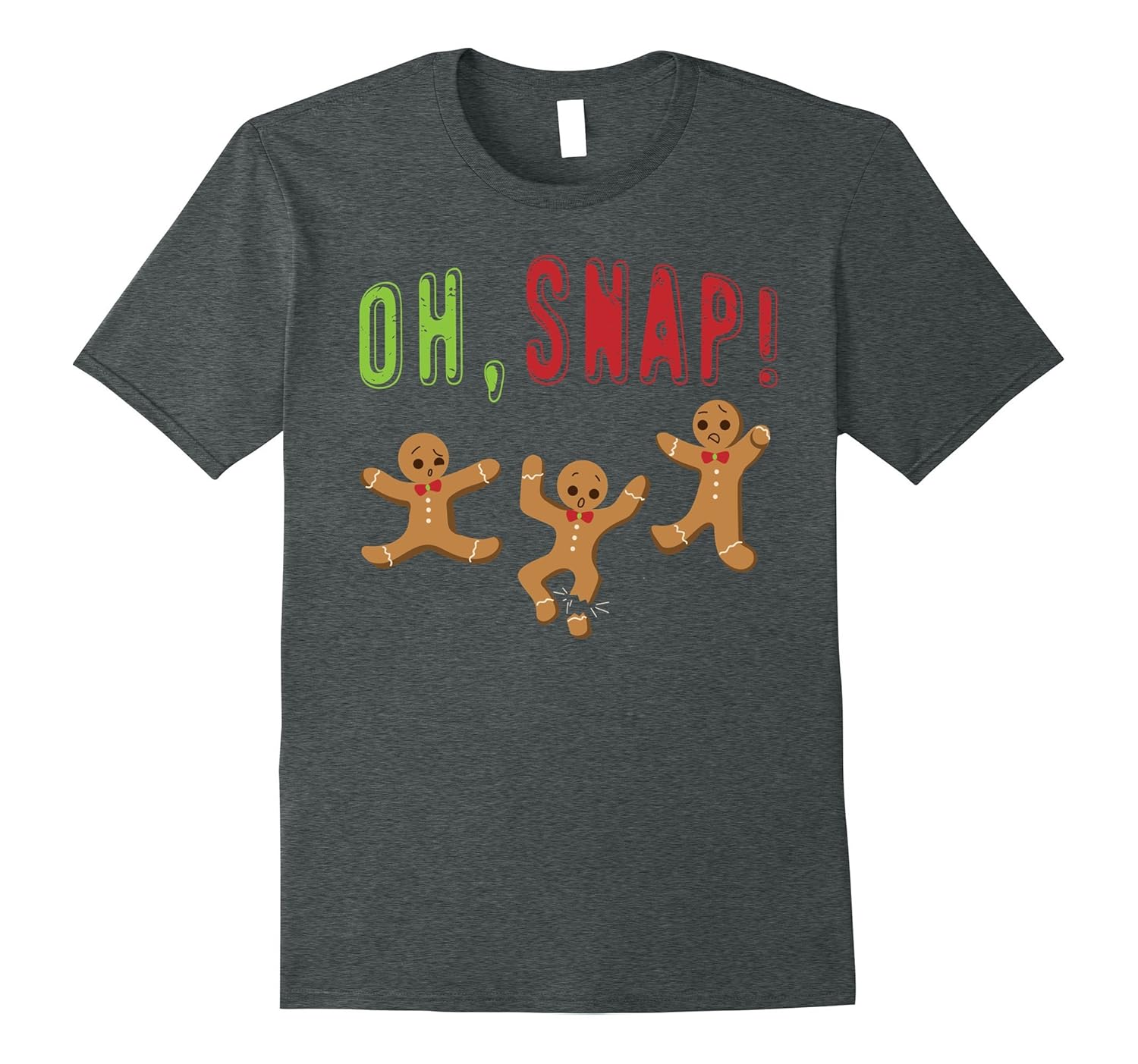 Oh, Snap! Funny Surprised Gingerbread Christmas T-Shirt-ANZ