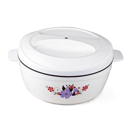 Cello Roti Plus Plastic Casserole with Lid, 2.5 Liters, White/Brown