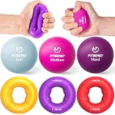 FitBeast Grip Strength Trainer, Finger Exerciser, Stress Balls for Adults 6-Piece Set, Hand Therapy for Strength, Recovery &amp; Stress Relief, Forearm Strengthener for Men, Women &amp; Seniors