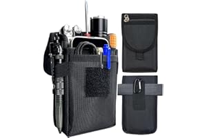 FAUDRECRO Belt Tool Pouch,Tactical Utility Pouch, Heavy-Duty Nylon EDC Multitool Organizer,Cell Phone Holder, Multi-Pockets Tool Holster Sheath Bag for Electricians Handymen Work Maintenance Dailylife Hiking