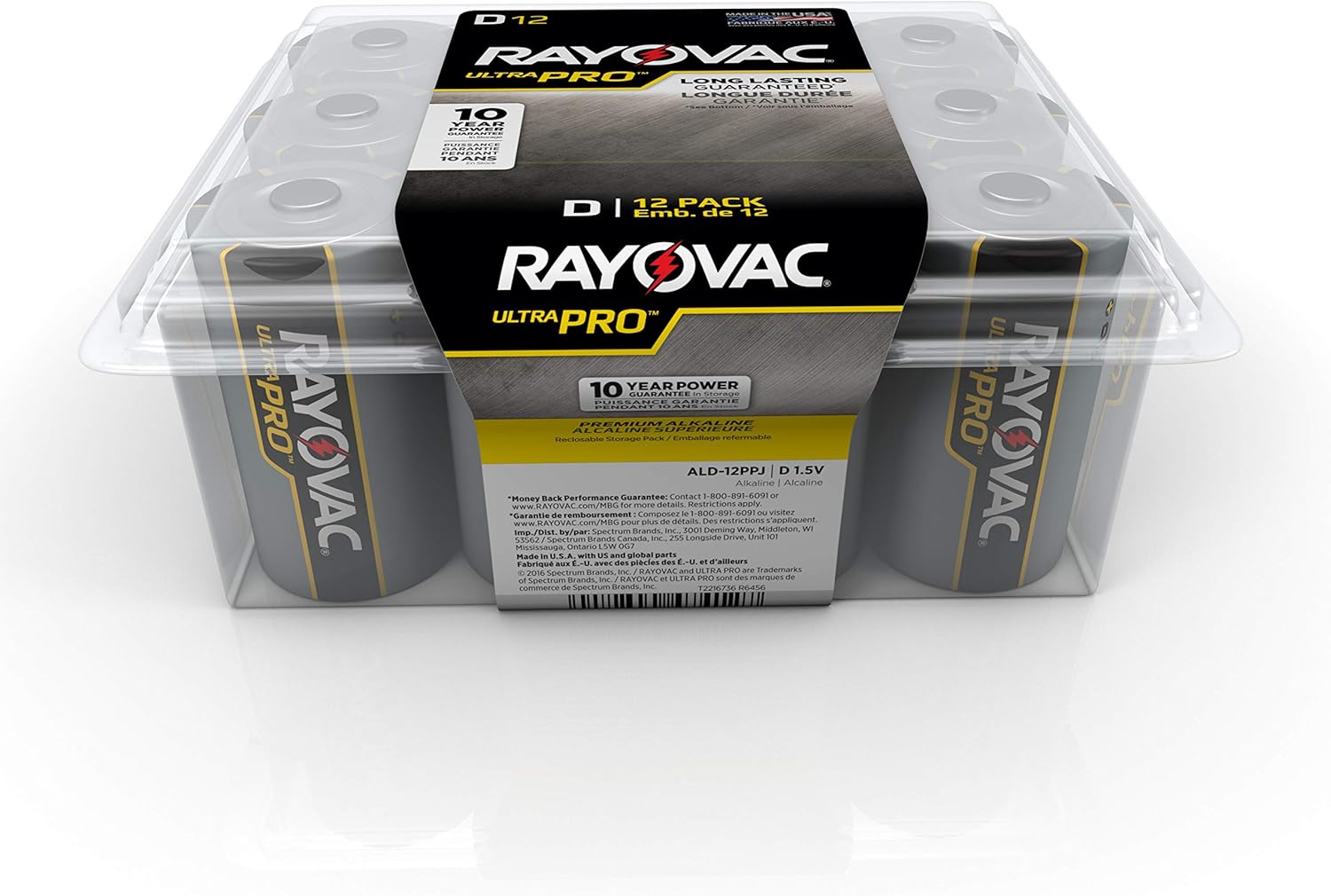 Rayovac Batteries ALD-12PPJ UltraPro Industrial Alkaline Battery, D Size, Standard, Black (Pack of 12): Industrial & Scientific