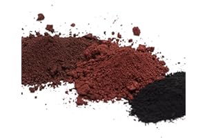 Ninesung 3 Colors Iron Oxide Powder, Black,Brown,Wine Red Concrete Pigment Powder, Grout Colorant, Color Dye for Cement Clay Wood Stain Putty Epoxy Resin - 4 Ounces