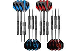 Accmor 12 Pack Steel Tip Darts,24G Professional Metal Darts Set for Dartboard