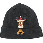Christmas Knit Hat Beanie Winter Warm Cute Animal Embroidery Braided Skull Caps Cable Rib Adult Women Men Autumn