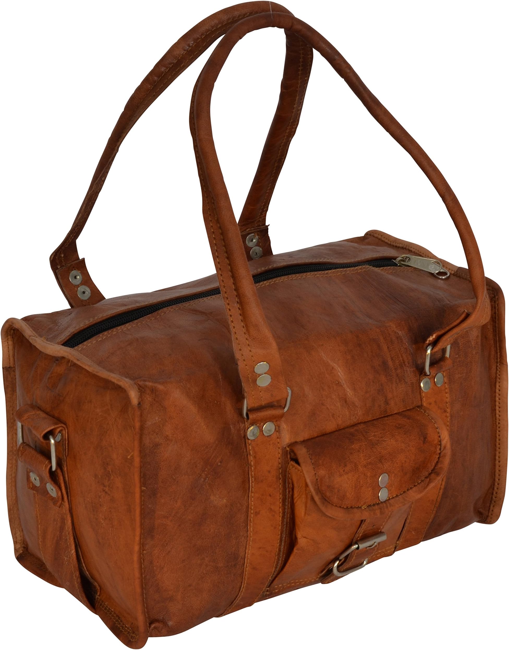 Gusti Leder nature"Lucas" Genuine Leather Travel Camera Small Sports Gym Vintage Petite Holdall Shoulder Duffel Bag Unisex R5
