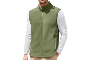 COOFANDY Mens Polar Fleece Vest Lightweight Sleeveless Jacket Warm Zip up Outerwear Vests with Zipper Pockets for Hiking