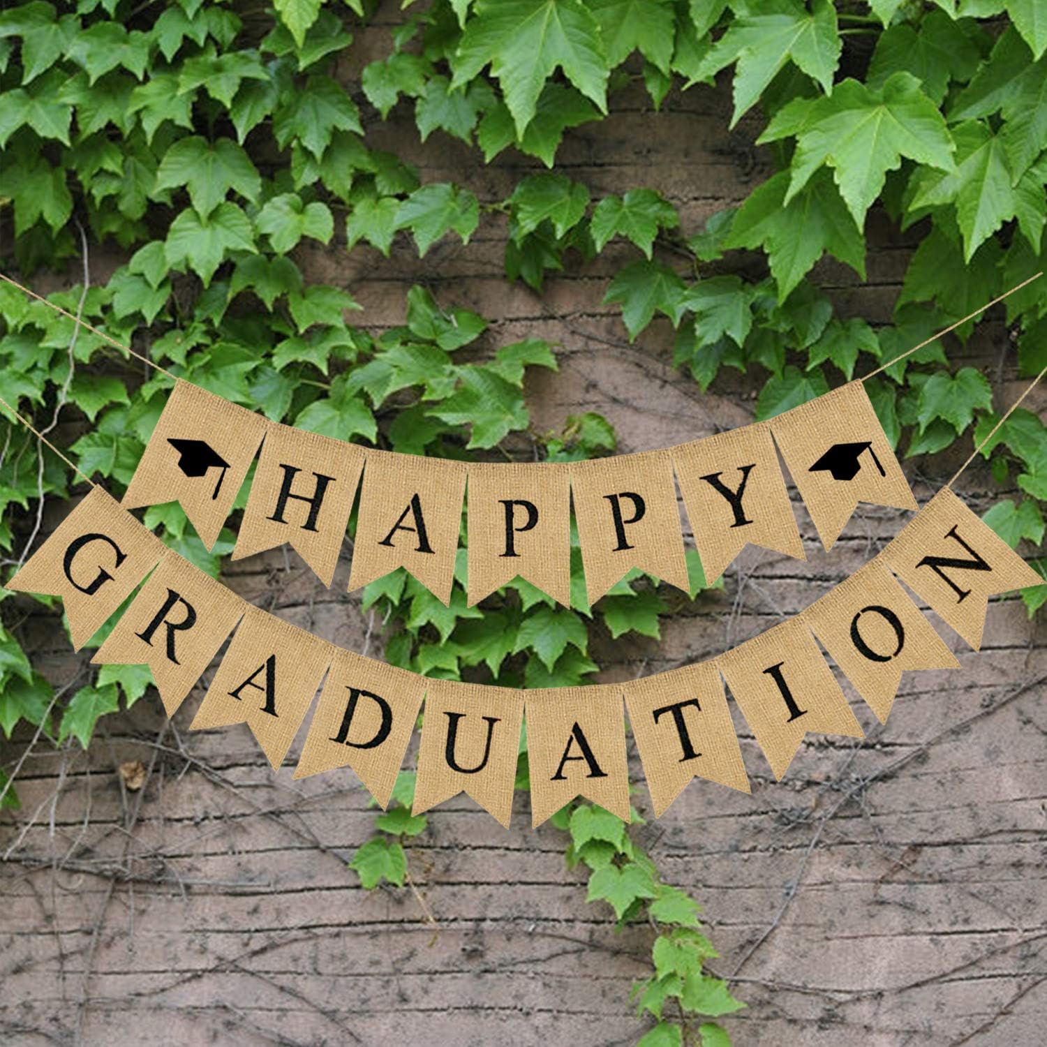 Graduation Batten Losuya Happy Graduation Burlap Banner Graduation Bunting Garland Grad ...