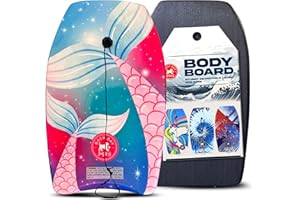 Back Bay Play 26"-41" Body Boards - Lightweight EPS Core Boogie Boards for Beach - Bodyboard, Boogie Board for Beach Kids with Wrist Leash Surfing for Kids & Adults