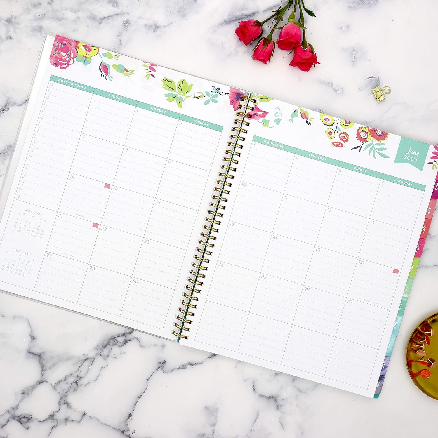 Day Designer for Blue Sky 2020-2021 Academic Year Weekly & Monthly Planner, Flexible Cover, Twin-Wire Binding, 8.5" x 11", Peyton White : Office Products