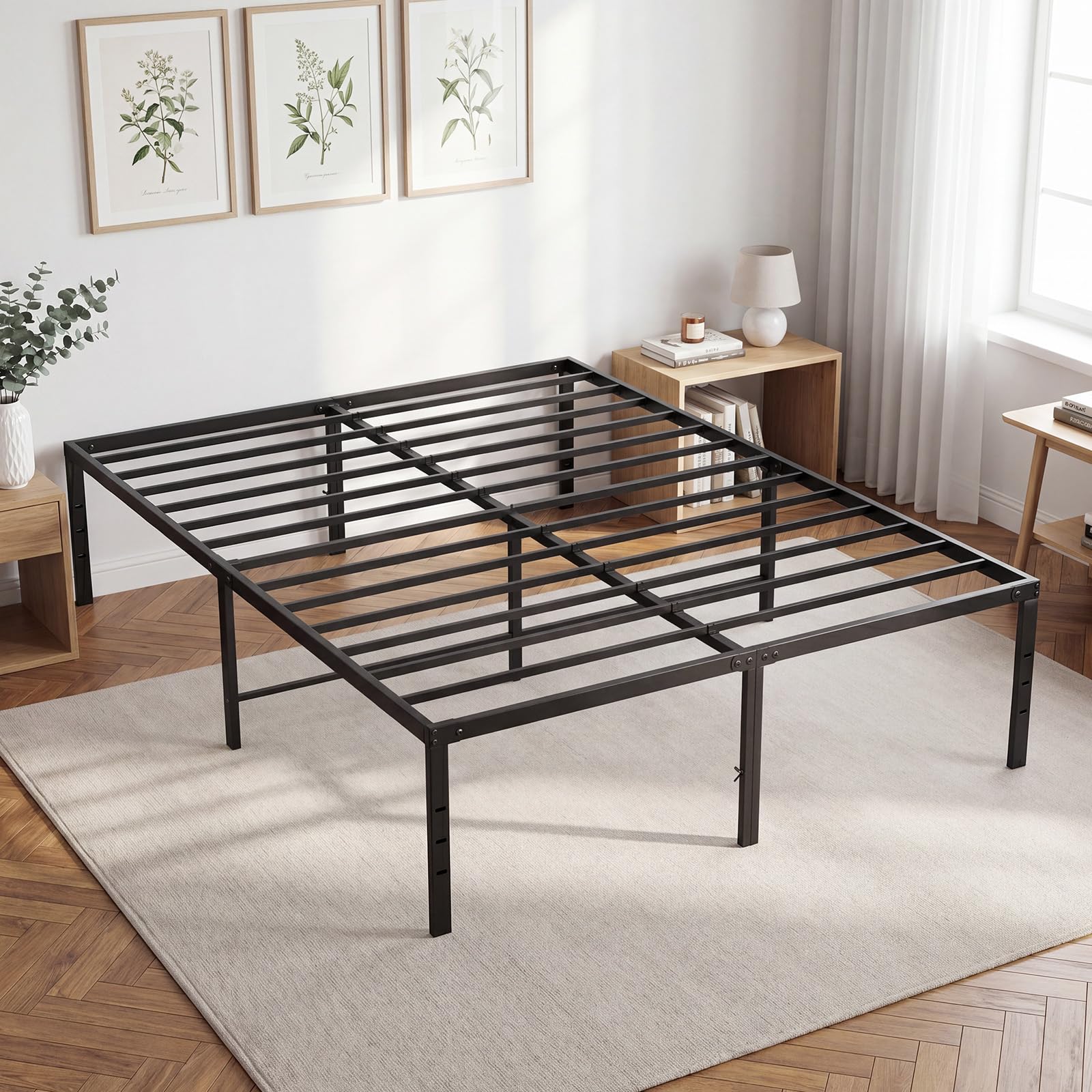 Sleek matte black metal frame