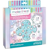 Make It Real: Clover The Top - 28 pc DIY Jewelry Set, Design &amp; Create 3 Bracelets, Soft Pastel Beads &amp; Charms, Jewelry Craft Kit, Girls &amp; Kids 8+