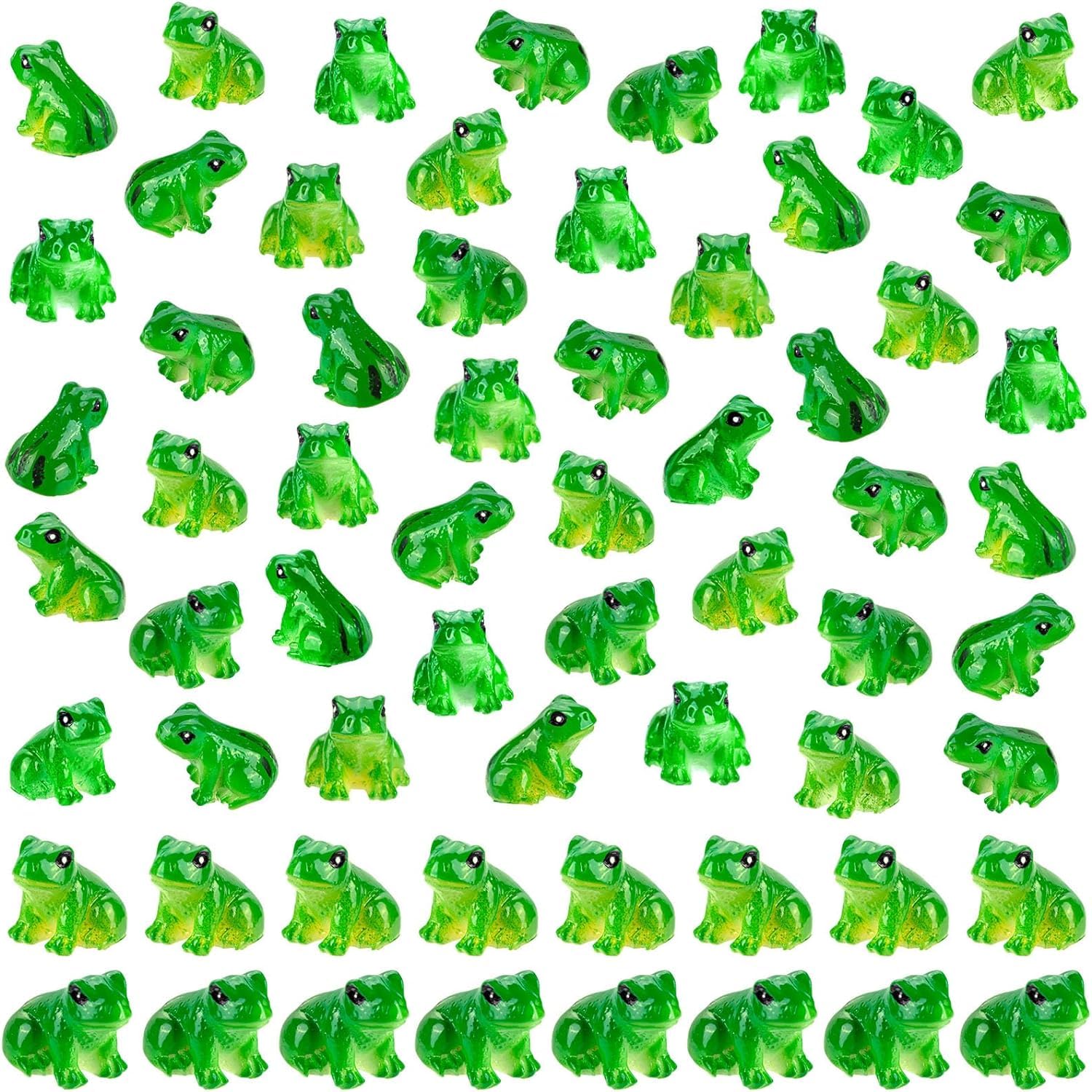 SYOZPXY 60 Mini Resin Frogs, Miniature Green Resin Frog Statues, Realistic and Cute Frog Animal Models for Craft Decorations