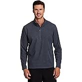Avalanche Men's 1/4 Zip Sweatshirt, Lightweight Partial Zip Mock Neck Long Sleeve Top Soft Mini Corduroy Pullover for Hiking