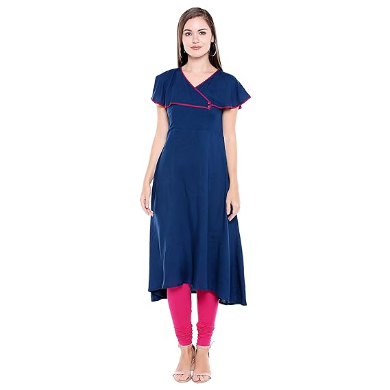 Oomph! Womens Rayon pleated Kurta