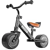 KRIDDO 1-2 Year Old Balance Bike, Mini Cruiser for First Birthday, Black