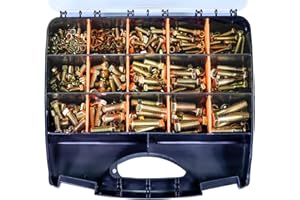 LUPANTER 705 pcs Metric Bolt and Nut Set - M6/M8/M10/M12 Class 8.8 Heavy Duty Hexagon Bolts and Nuts Assortment Kit with Yellow Zinc Plated Coating,includs 15 Common Sizes