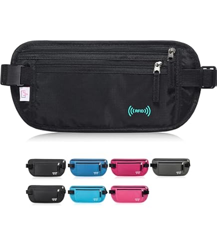 portafolios de viaje para el cuello con bloqueo RFID, soporte para pasaporte para hombres y