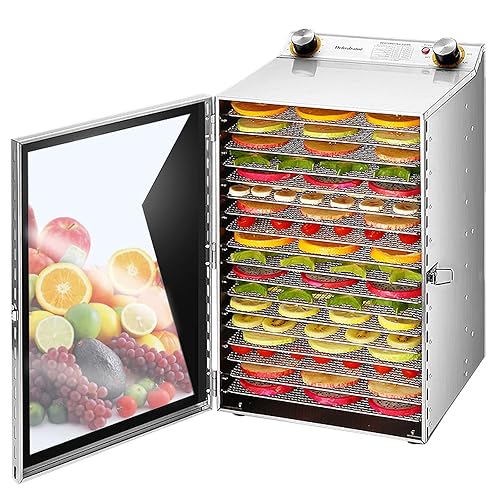 Iproods Food Dehydrator Machine 18 Stainless Steel Trays, Food