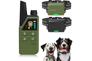 BWRETHAY Dog Shock Collar 2 Dogs (5-120Lbs) - 4500FT Dog Training Collar with 3 Training Modes, Security Lock,Reflective Nylon Colar，IP67 Waterproof＆Rechargeable Remote e-Collar for All Breeds, Sizes