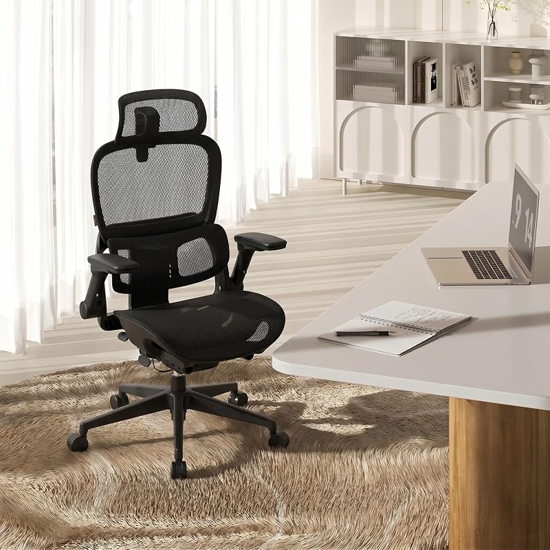 B300 Pro Chaise Ergonomique, Support Lombaire Adaptatif, Noir — photo 2 sur 8