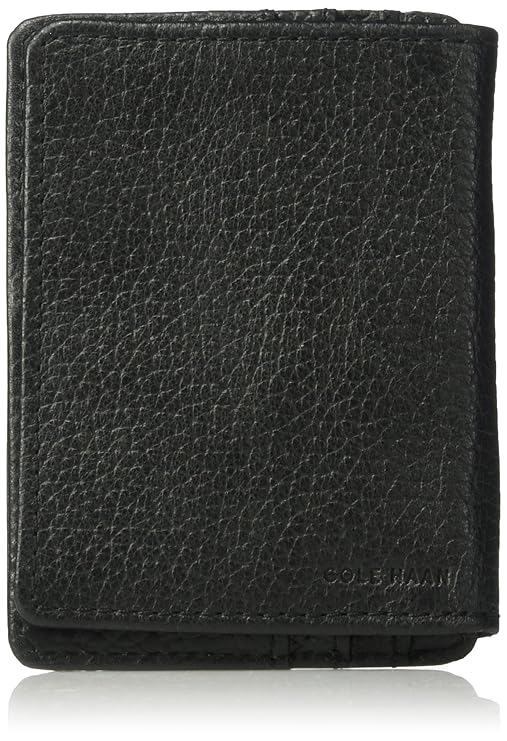 Cole Haan Men's Pebble Leather Wallet with Id Flap, Money Clip Billfold