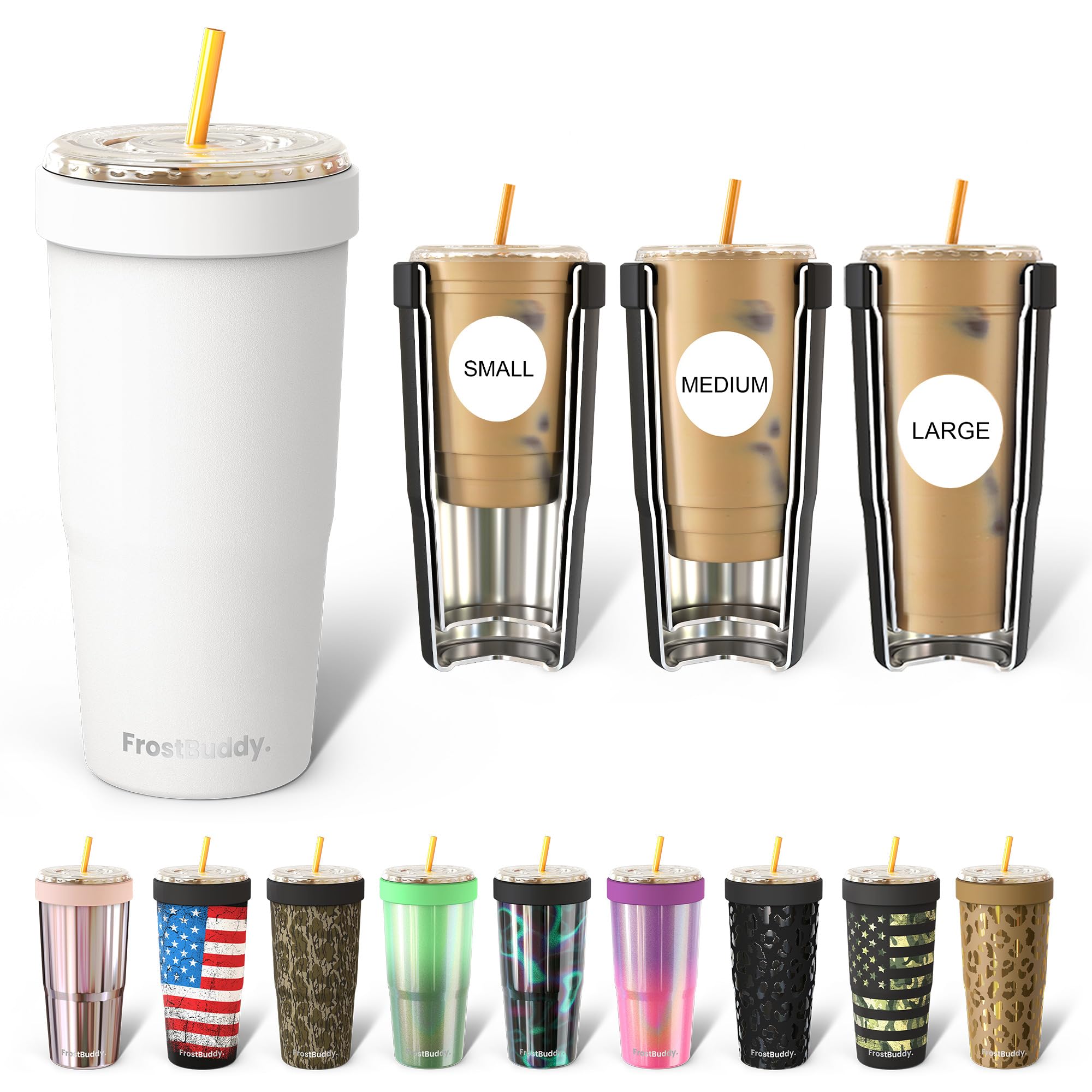Photo 1 of Frost Buddy Togo Buddy | 30 oz Stainless Steel Vacuum Insulated Tumbler | To Go Coffee Cup – Reusable, Iced Coffee Cups, Travel Mug, Thermal Cup for Hot & Cold Drinks, Dunkin Cup (White)