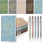 Ireer 10 Pcs/5 Sets Employees Christmas Appreciation Gifts Bulk A6 Leather Notebooks with Ballpoint Pens Inspirational Thank You Gifts for Medical Assistant Customer Teacher Coworkers (Morandi Color)