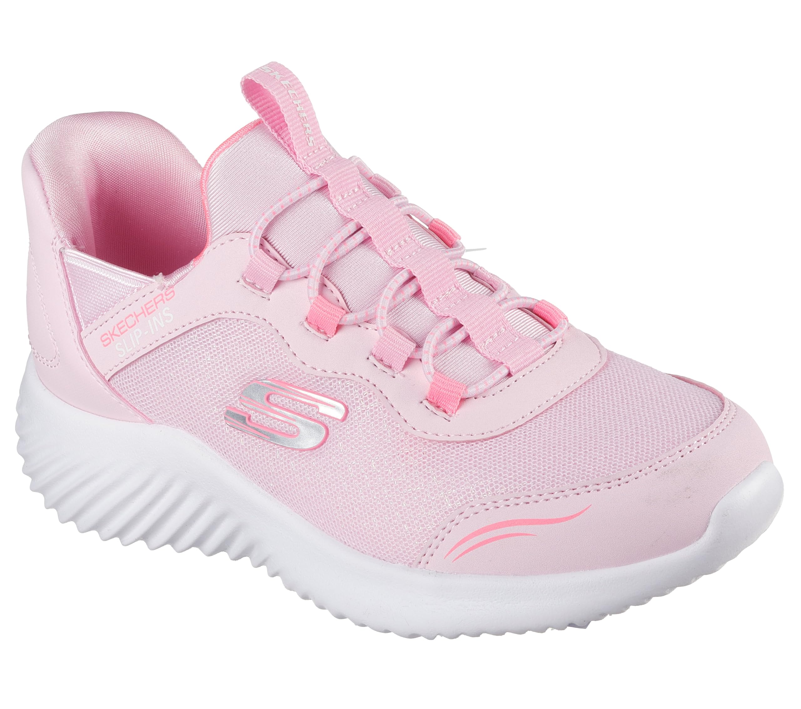 SKECHERS Girls Bounder-Simple Cute Sneaker, Light Pink, 13.5 Little Kid Image