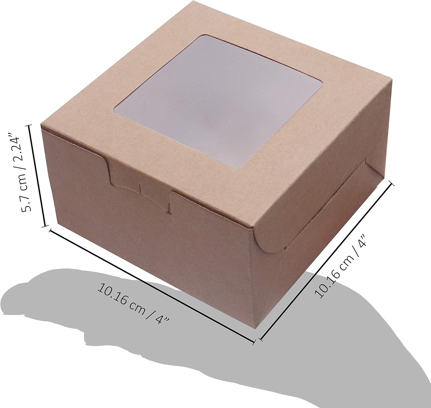 Emballage A Emporter Dessert Et Tarte Patisserie Mini Gateau Boite Gateau Boite Papier Kraft Marron Avec Fenetre Transparente 10 16 X 10 16 X 5 7 Cm Boite Patisserie Pour Donut Lot De 50