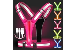 REFLECTIVE XSCPG Led Reflective Vest Running Gear,USB Rechargeable Light Up High Visibility Running Vest,6-11hrs Light with Adjustable Waist/Shoulder for Runners Walkers