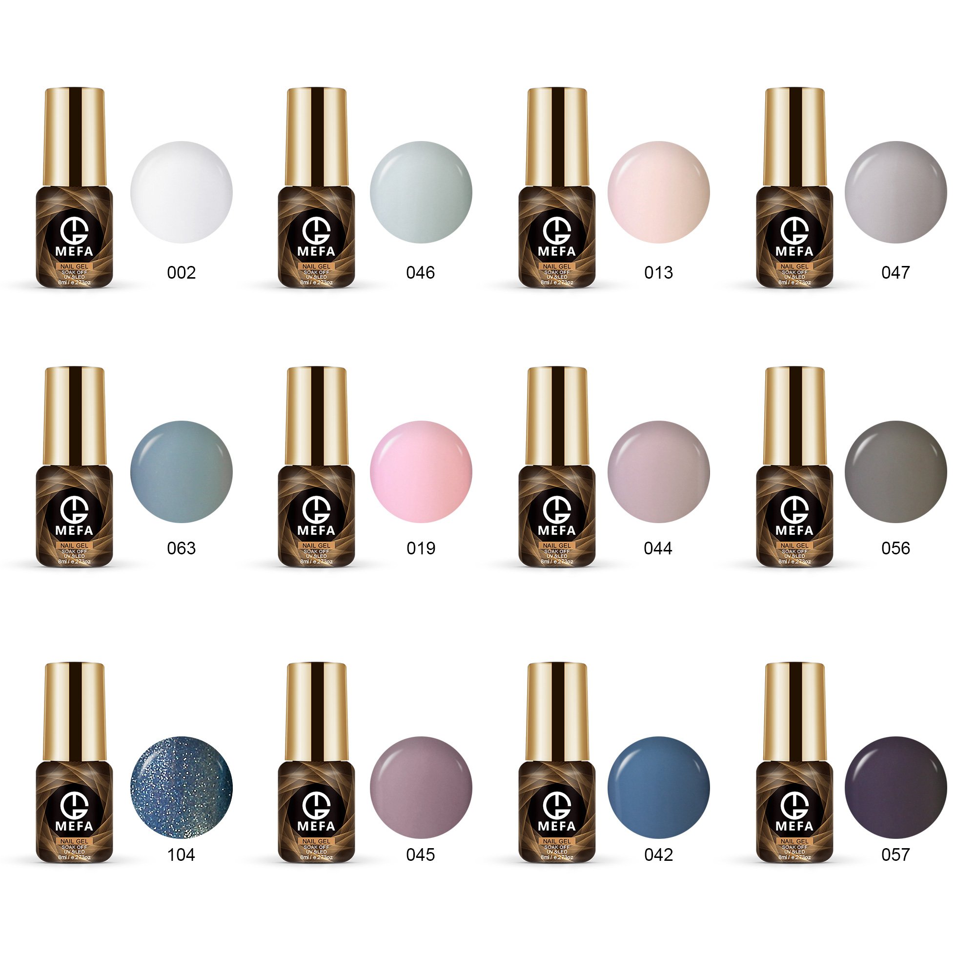 Gel Nail Polish Set - 12 Pcs 8ml Each Gel Nail with Gift Box, Soak Off Nail Art Manicure Varnish Set, Require LED UV Nail Dryer Lamp