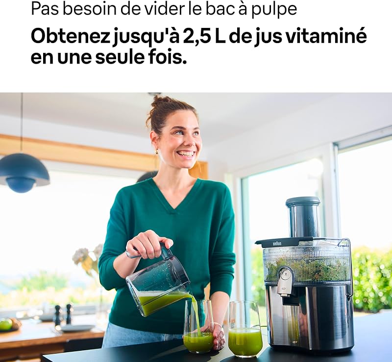 MultiJuice 7 SJ7000, Centrifugeuse Technologie ColdXtract, Ouverture Remplissage 75mm, Récipient Jus 2L, Système Anti-Goutte, Système Sécurité Quadruple, Filtre Acier Inoxydable, 1000W, Gris