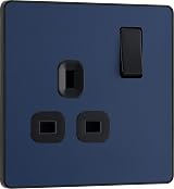 BG Electrical Evolve Single Switched Power Socket Matt Blue 13A PCDDB21B