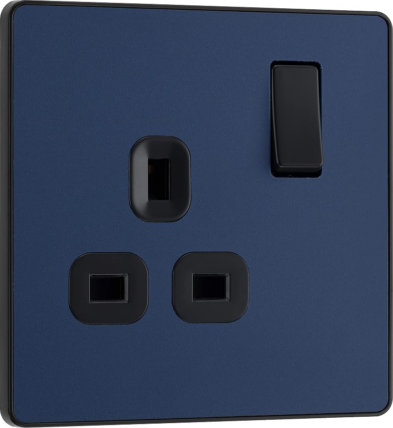 BG Electrical Evolve Single Switched Power Socket Matt Blue 13A PCDDB21B
