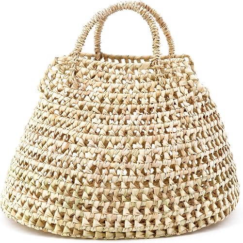 Rouven Rut 37 Palm Bohemian Straw Basket Tote Bag Natural Beige Medium Women Ibiza Beach Market Totes Top Handle Handbag Plaited Modern Chic Purist Instagram Trend 37x25x24cm Amazon Co Uk Shoes Bags