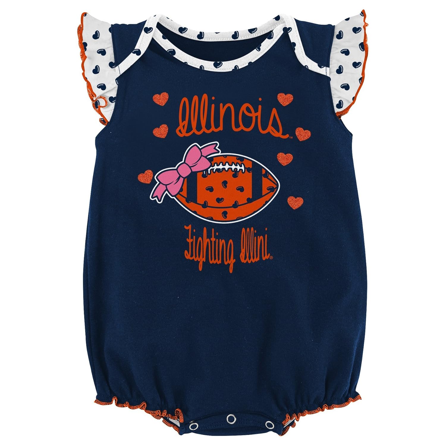 NCAA by Outerstuff NCAA boys Heart Fan 2 Piece Onesie Set