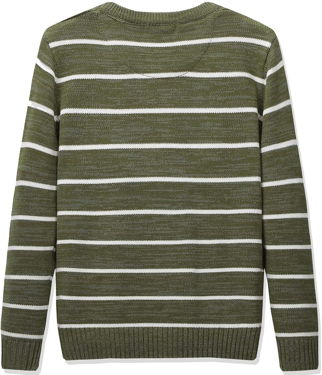 CUNYI Boys Cotton Crewneck Striped Knit Sweater Pullover Sweaters Pullover