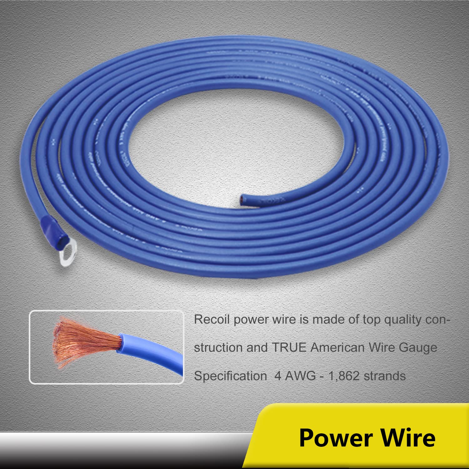 RECOIL True 4 Gauge Complete CCA Amplifier Wiring Kits with OFC RCA Cable