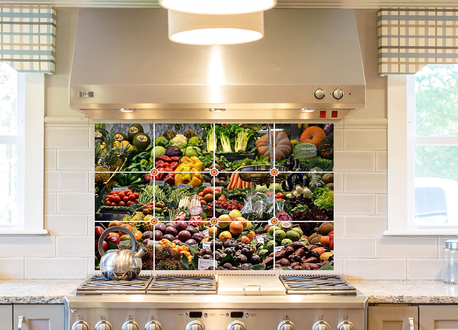 DivineDesigns Vegetables Motifs Kitchen Sticker Kitchen Wall Covering Area (91Cm X 61Cm