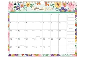 LAFEFO Calendar 2024 - Wall Calendar 2024, 12 Monthly Wall Calendar 2024, January 2024 - December 2024, 14.8" x 11.57", Twin-Wire Binding + Hanging Hook + Thick Paper + Julian Dates - Floral
