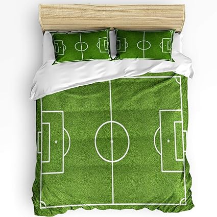 Duvet Cover Set Football Field Playing Field Ultra Soft And Easy