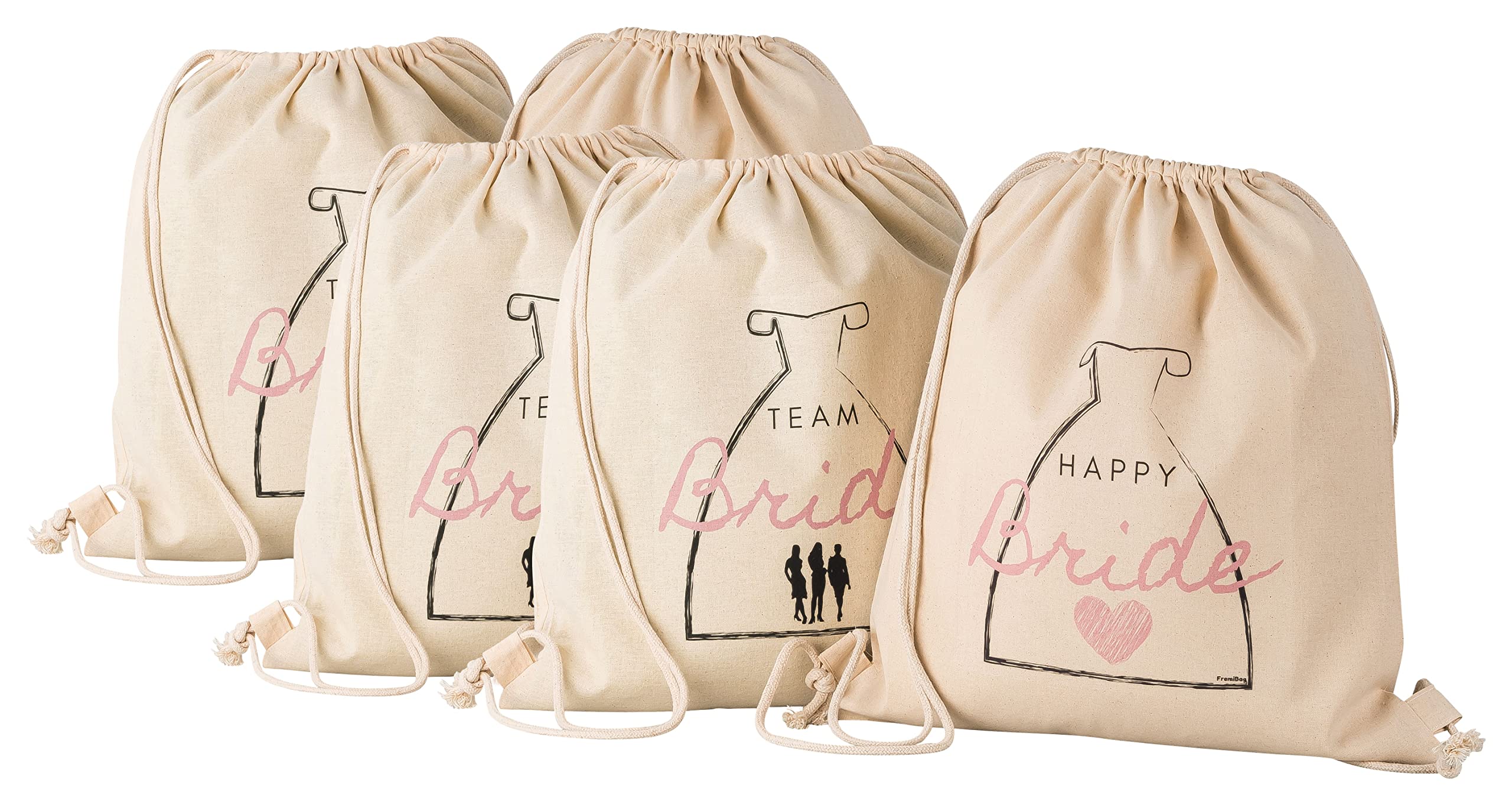 FremiBag Happy Bride & Team Bride Cotton Hen Party Gym Bag