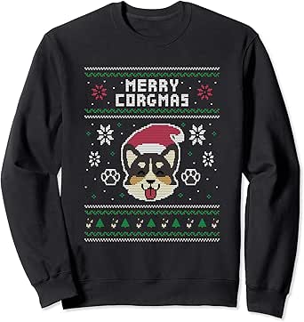 Amazon Com Official Corgi Ugly Christmas Sweater Clothing Shoes Jewelry