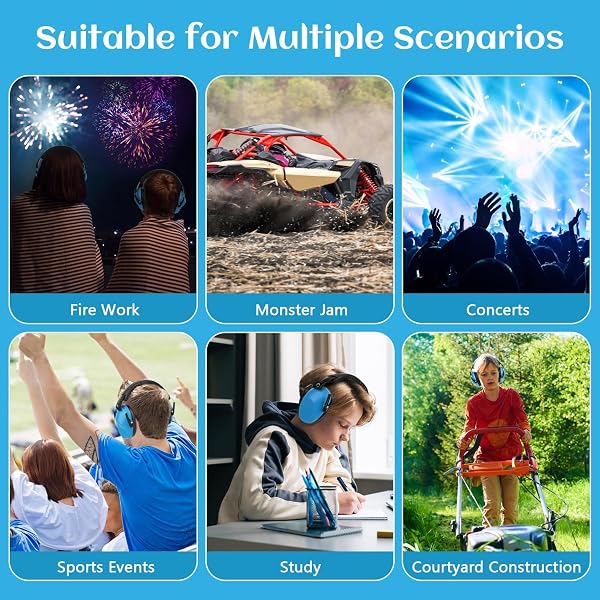 FLORIOGRA 12 PACK NOISE CANCELING HEADPHONES FOR KIDS, KIDS EAR PROTECTION EARMUFFS FOR AUTISM, TODDLER, CHILDREN, NOISE CANCELLING HEADPHONES SOUND PROOF EARMUFFS FOR CONCERTS, AIR SHOWS, FIREWORKS