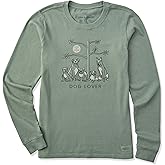 Life is Good Women's Crusher Tee Shirt, Long Sleeve Cotton Graphic T-Shirts, Dog Lover Tree