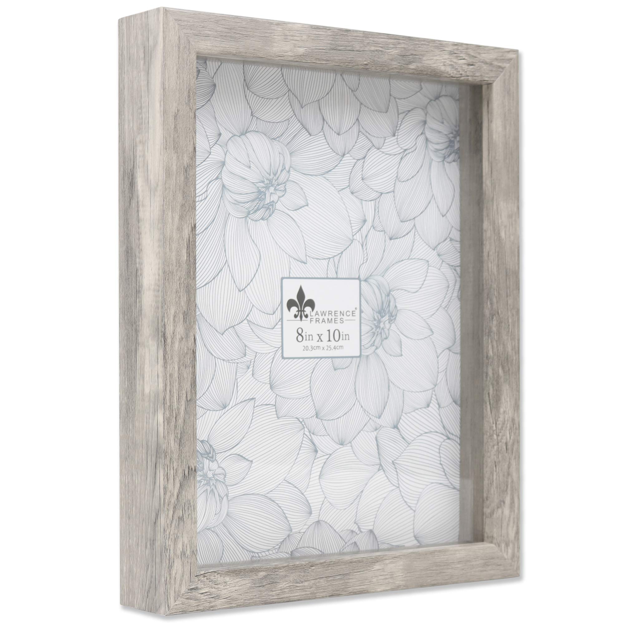 Lawrence Frames Shadow Box Frame, Polystyrene, Natural Gray, 8x10