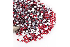 QPRETTY DU Dark Red Rhinestones Bulk, 5000PCS Flat Back Round Jelly AB Rhinestones Non-Hotfix Crystal Gems Wholesale for Crafts Makeup Nails Face Tumblers Clothes Shoes Handmade Decoration 4mm