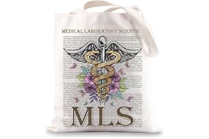 BWWKTOP Medical Laboratory Scientist Tote Bag MLS Gifts Lab Tech Shoulder Bag Medical Lab Scientist Gifts