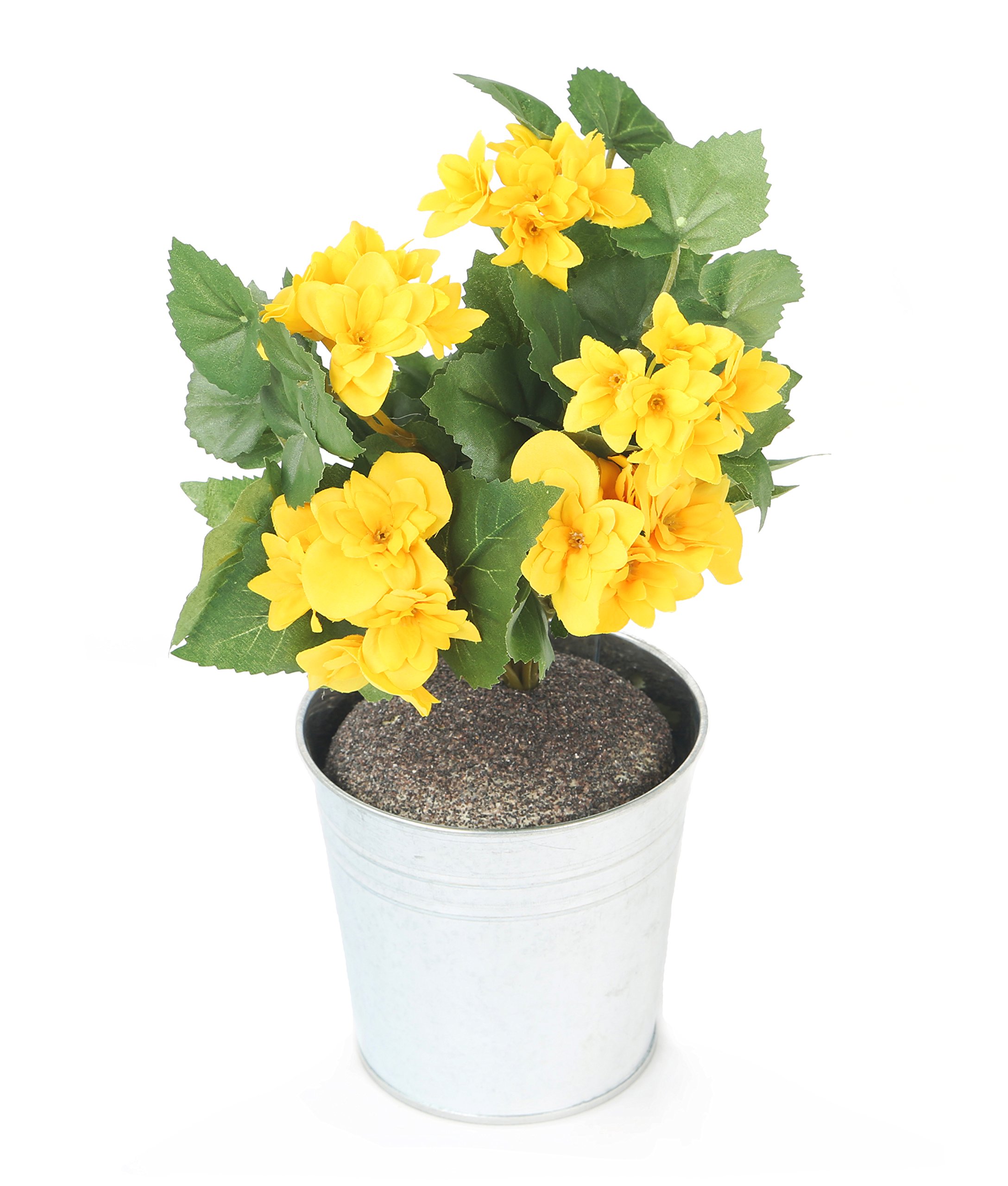Closer2Nature Artificial 24cm Yellow Begonia Plug Plant - Pot Not Included