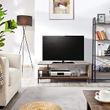 Yaheetech Industrial TV Stand Rustic Brown 106x39.5x40cm with Open Shelf view 2